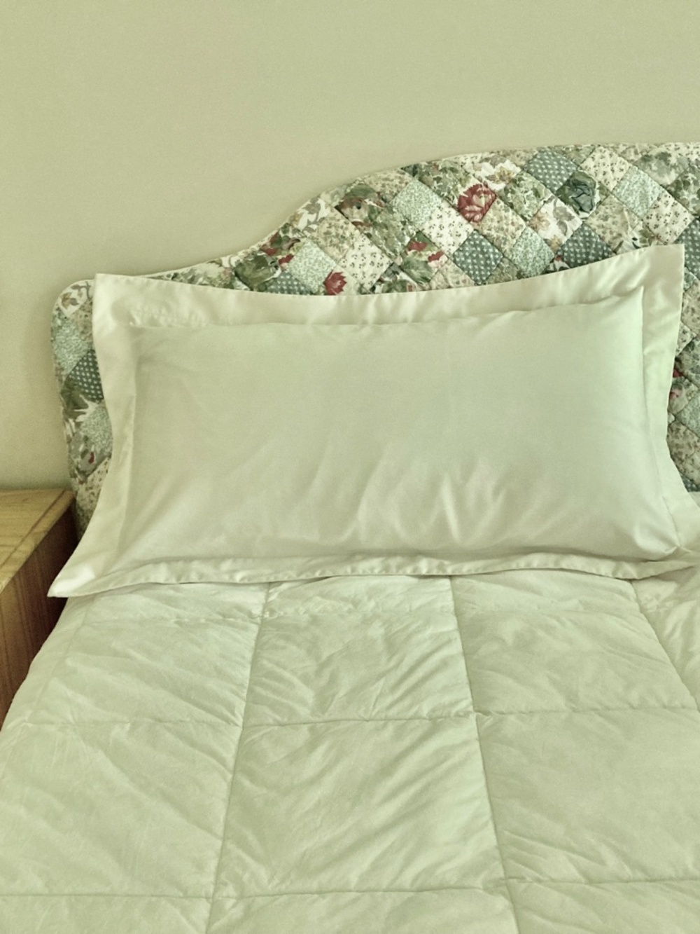 Pair of king pillow shams in cream